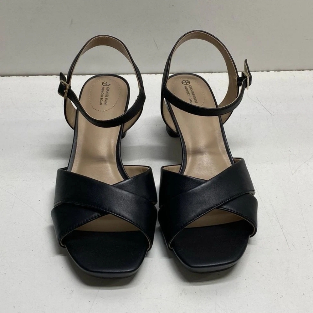 New Giani Bernini Memory Foam Leather Strappy Block Heel Sandals 8 - Picture 4 of 11